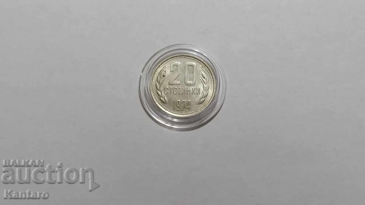 Νόμισμα - ΒΟΥΛΓΑΡΙΑ - 20 λεπτά - 1974 - UNC - 1 με τιμή 3.00 BGN | € 1.53