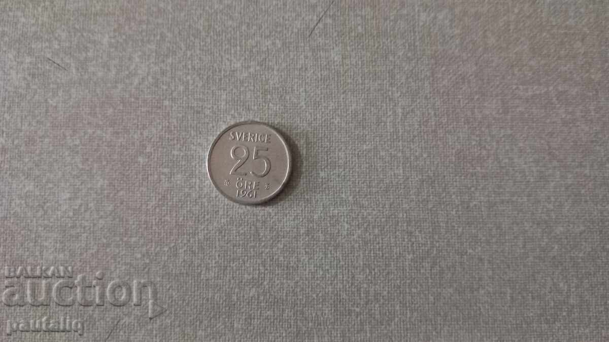 25 öre Suedia 1961 - Argint