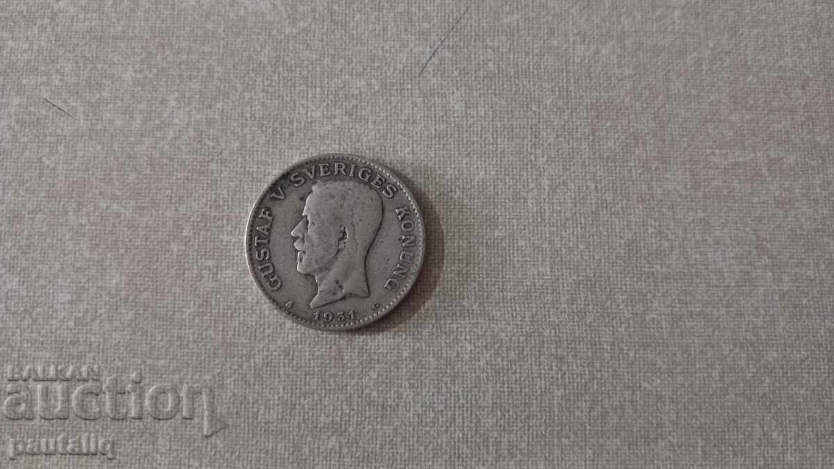 1 σουηδική κορώνα 1931 - Ασήμι