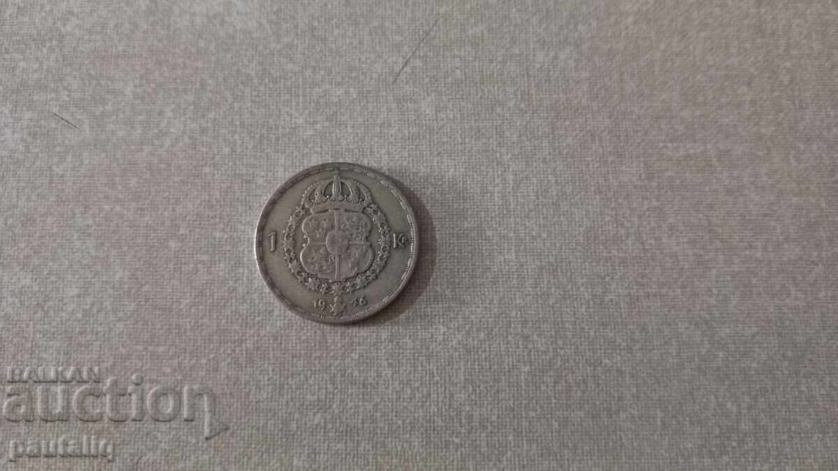 1 σουηδική κορώνα 1946 - Ασήμι με τιμή 12.00 BGN | € 6.14 1 σουηδική κορώνα 1946 - Ασήμι με τιμή 12.00 BGN | € 6.14