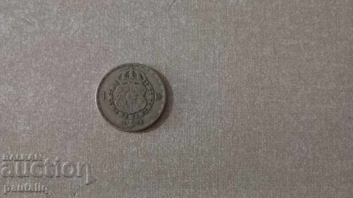 1 крона Швеция 1946 г - Сребро 1 крона Швеция 1946 г - Сребро