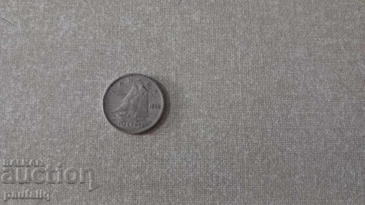 5 цента Канада 1945 г - Сребро 5 цента Канада 1945 г - Сребро