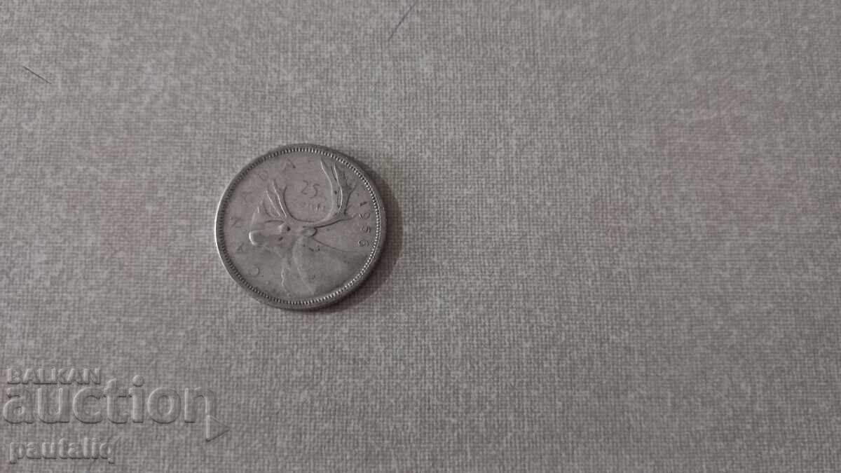 25 λεπτά Καναδά 1956 - Ασήμι
