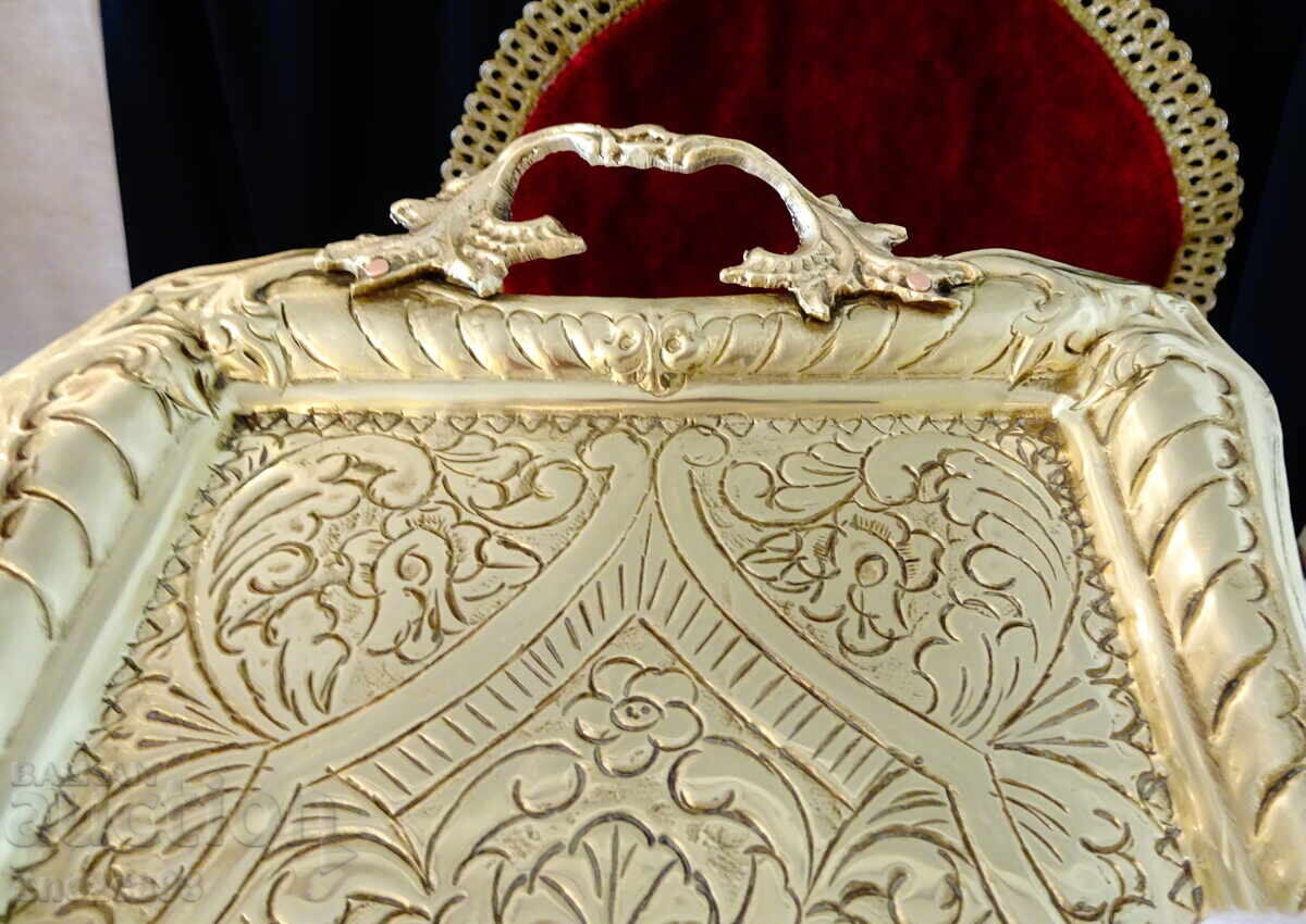 Бронзов поднос,плато с приказни орнаменти. - 5 Бронзов поднос,плато с приказни орнаменти. - 5