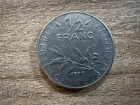 Франция - 1/2 франк (1975)