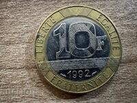 Франция - 10 франка (1992)