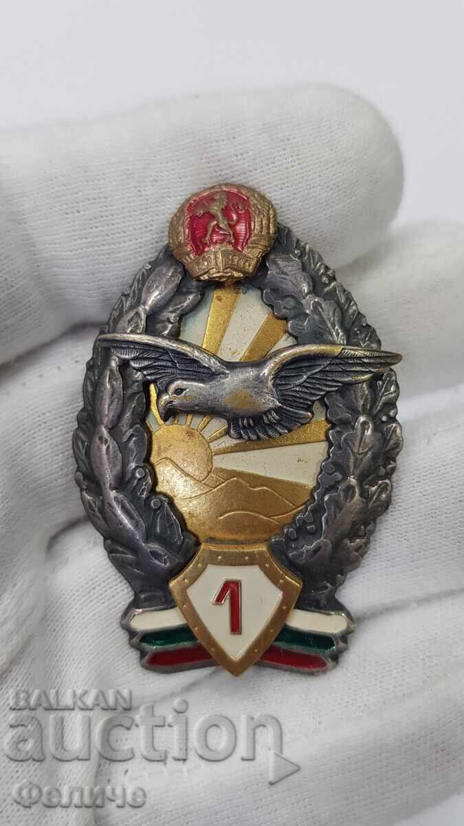 Emblemă militară de pilot socialistă rară, clasa I