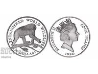 Cook Islands 50 Dollars 1990, Диви животни - шимпанзе