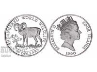 Cook Islands 50 Dollars 1990, Диви животни - bighorn