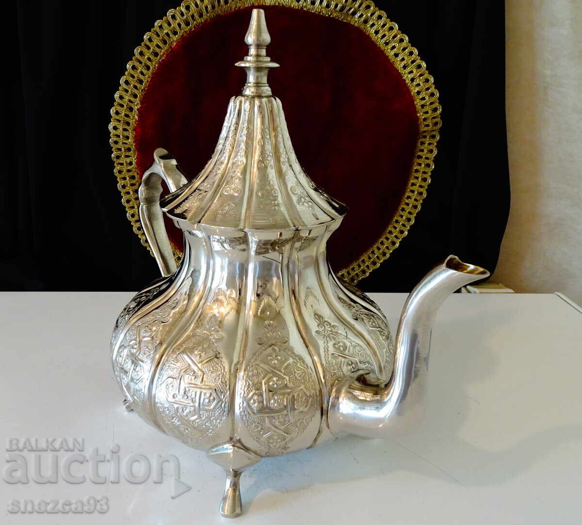 Silver-plated Moroccan bronze teapot 2 l., 1.1 kg - 5