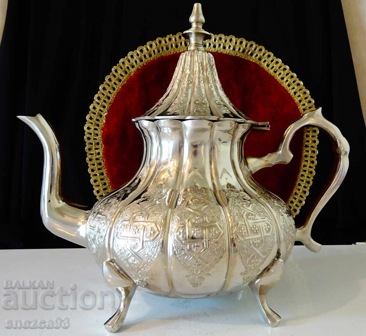Silver-plated Moroccan bronze teapot 2 l., 1.1 kg