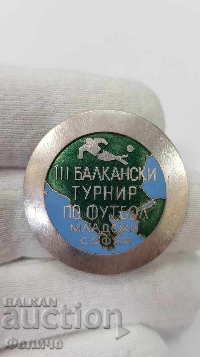 Semn foarte rar, insignă Turneul Balcanic de Fotbal - Sofia cu preț € 65.00 | 127.13 BGN