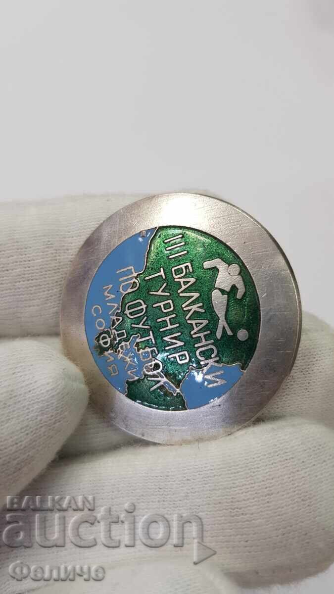 Semn foarte rar, insignă Turneul Balcanic de Fotbal - Sofia - 5