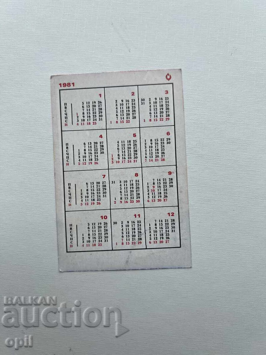 DSK Calendar 1981 with price 0.80 BGN | € 0.41