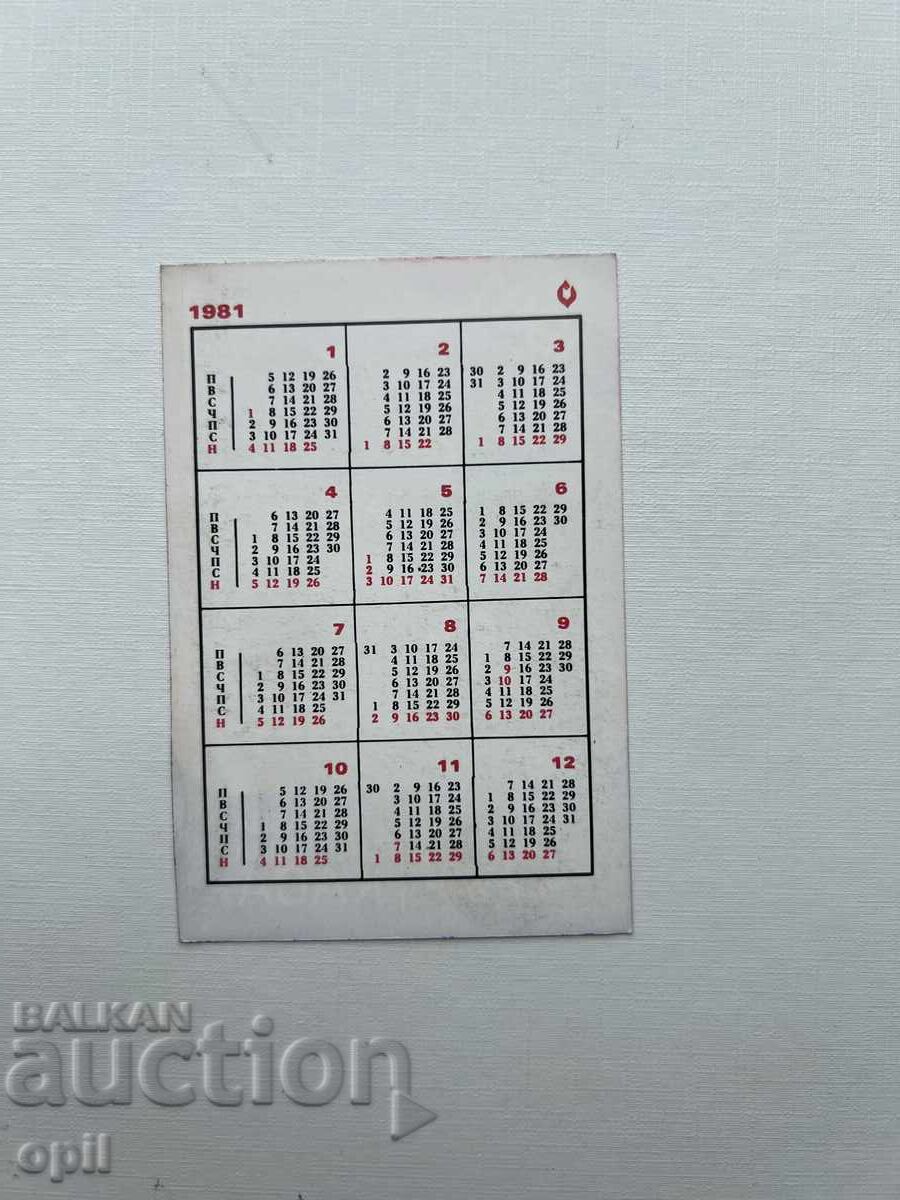 DSK Calendar 1981 with price 0.80 BGN | € 0.41