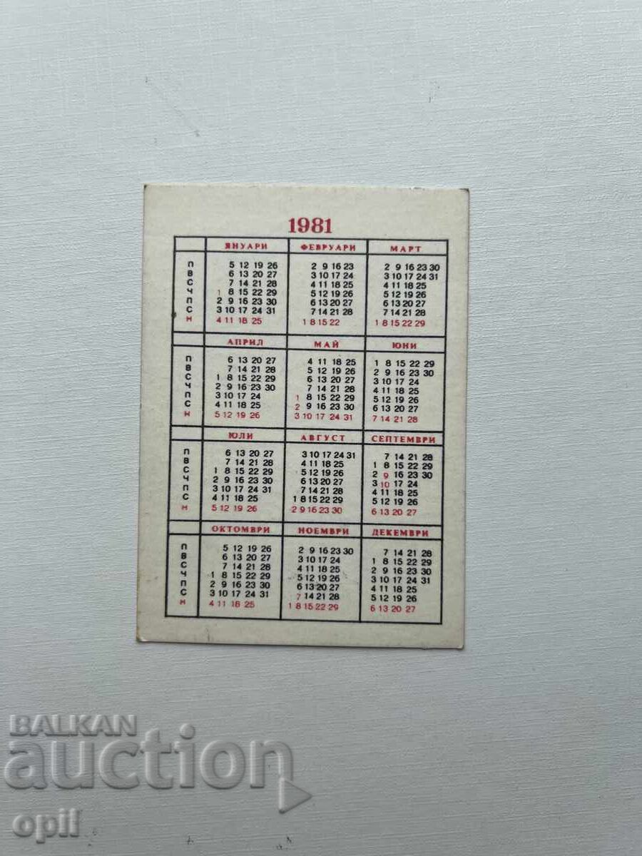 Calendar 1981 cu preț 1.50 BGN | € 0.77
