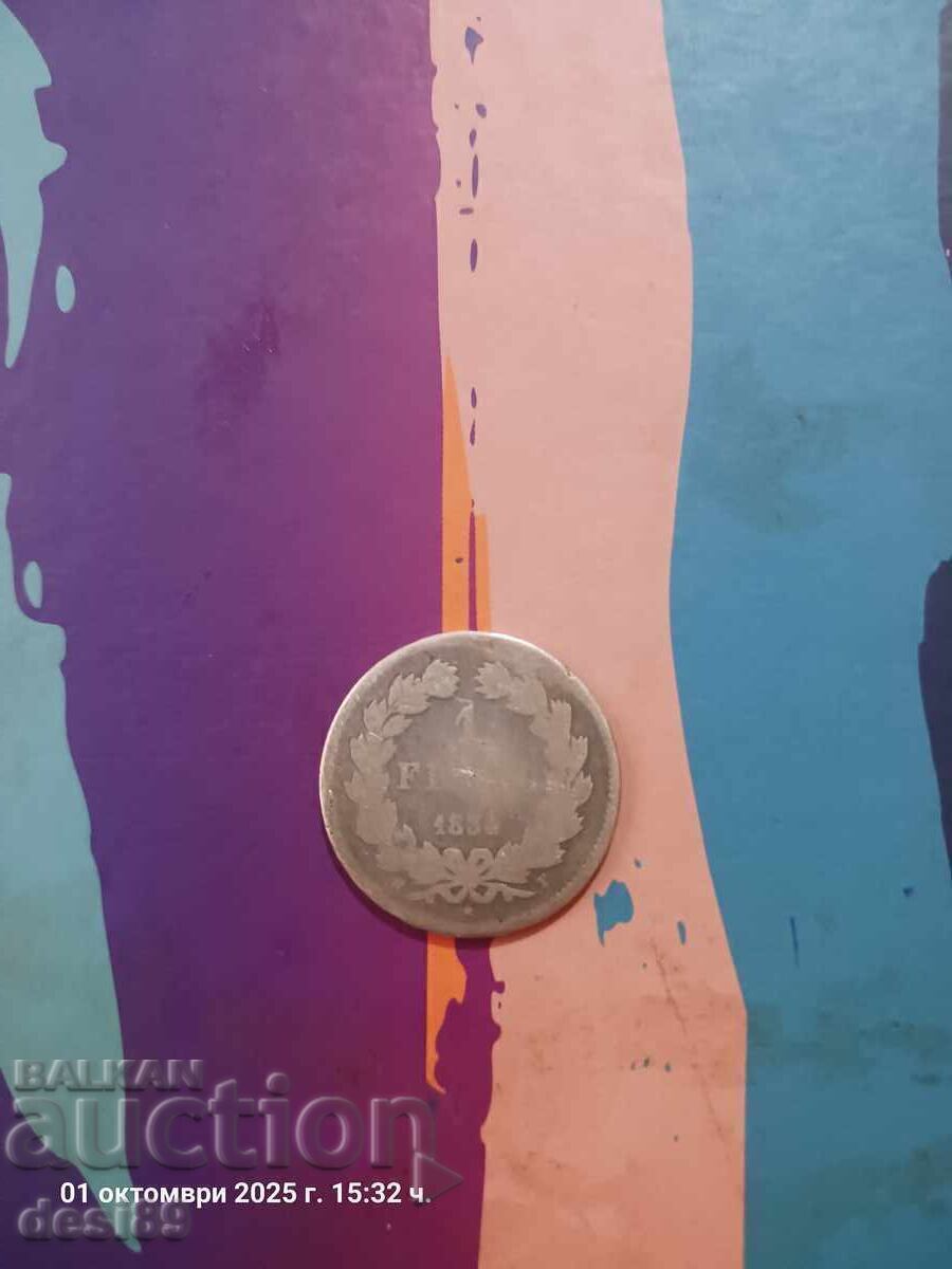 Livrarea Louis Philippe 1 - 1834 - 1 franc Livrarea Louis Philippe 1 - 1834 - 1 franc