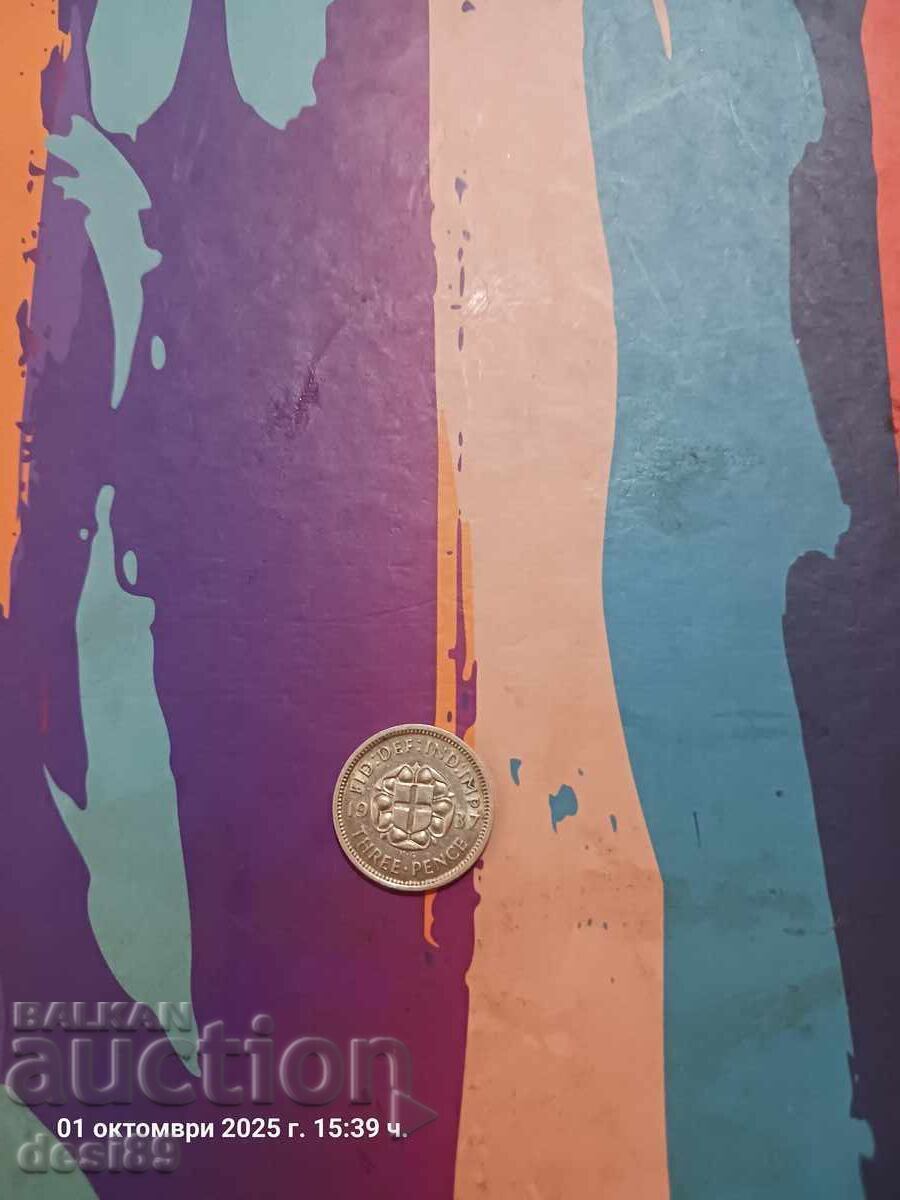 Τζορτζ 6 - 1937 - Τρία πένες - Ασημένιο - 5 Τζορτζ 6 - 1937 - Τρία πένες - Ασημένιο - 5