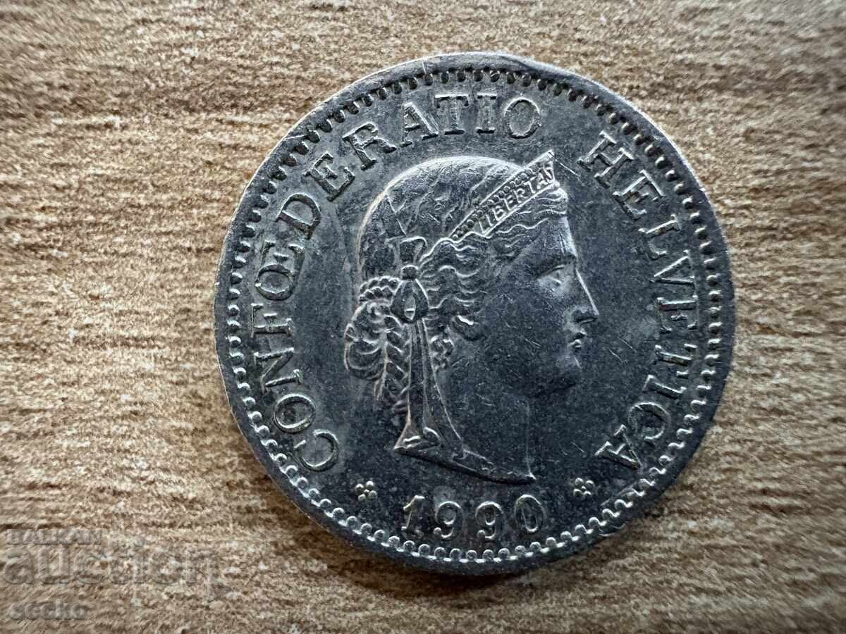 Ελβετία - 10 ραππεν (1990) με τιμή 0.30 BGN | € 0.15 Ελβετία - 10 ραππεν (1990) με τιμή 0.30 BGN | € 0.15