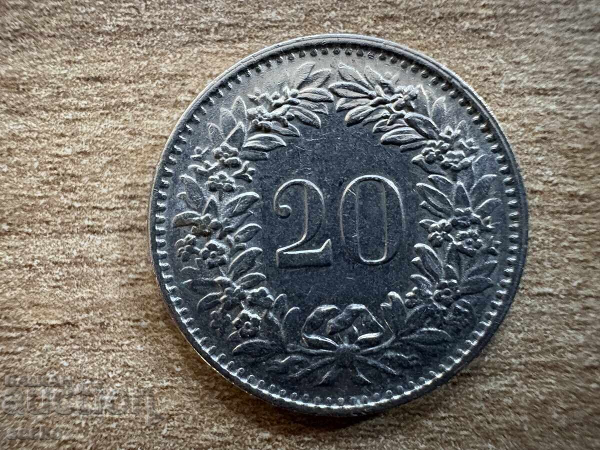 Ελβετία - 20 ραππεν (1970) Ελβετία - 20 ραππεν (1970)