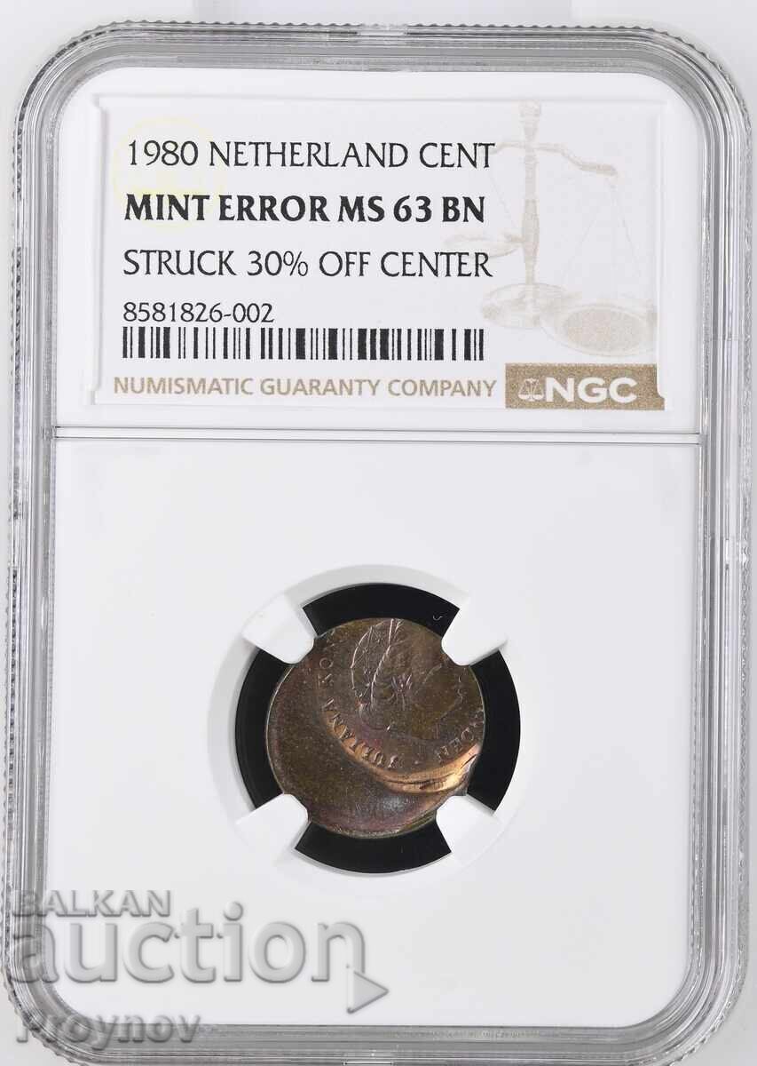 Livrarea 1C OLANDA EROARE MINT MS 63 BN Livrarea 1C OLANDA EROARE MINT MS 63 BN