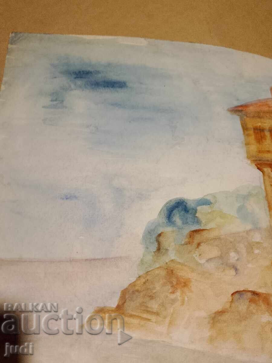 Old watercolor with price 30.00 BGN | € 15.34 Old watercolor with price 30.00 BGN | € 15.34