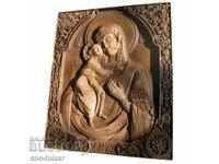 Icoană sculptată în lemn "Maica Domnului"