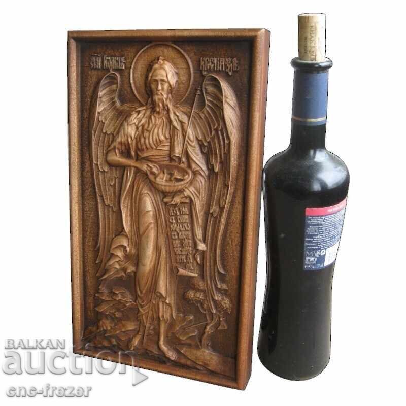 Wood Carving Icon John the Baptist with price 90.00 BGN | € 46.02 Wood Carving Icon John the Baptist with price 90.00 BGN | € 46.02