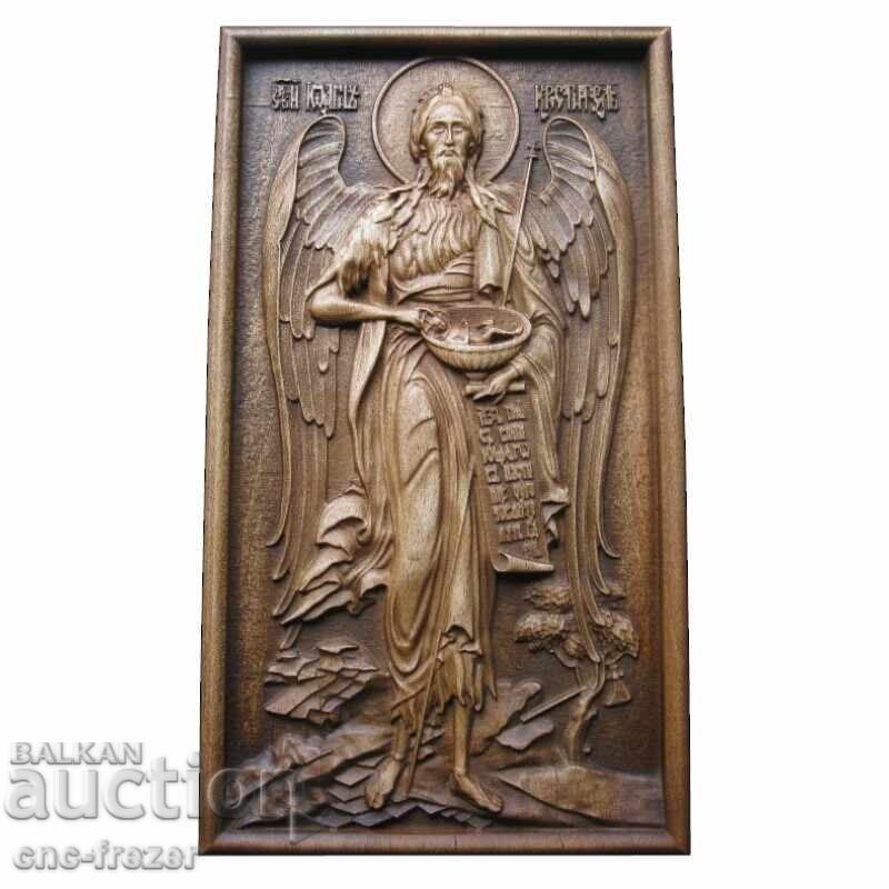 Wood Carving Icon John the Baptist Wood Carving Icon John the Baptist