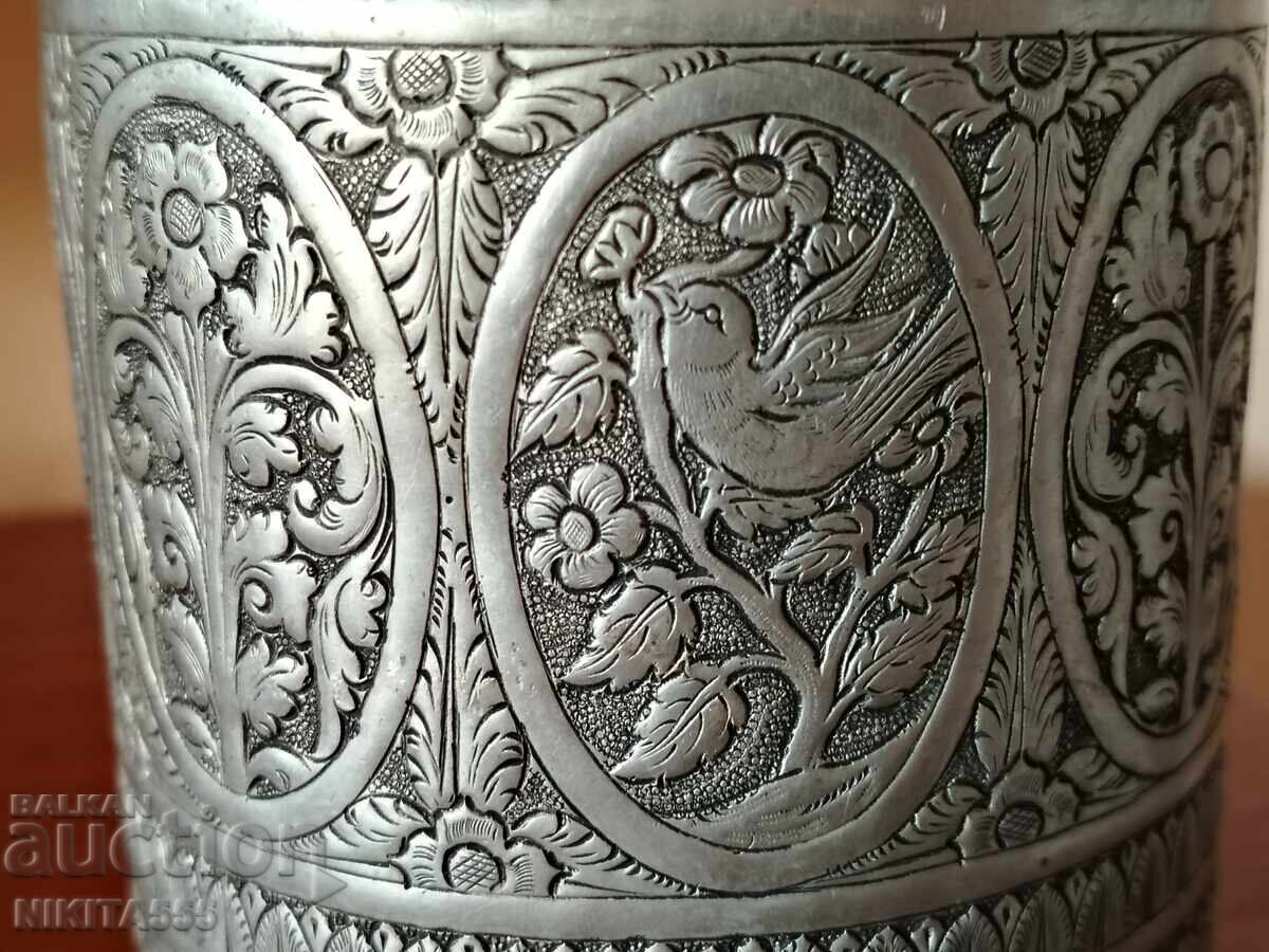 Παράδοση Παλιά ασημένια όμορφη βάση για ναργιλέ, βάζο, μπουκάλι