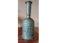 Veche bază argintată frumoasă pentru narghilea, vază, sticlă