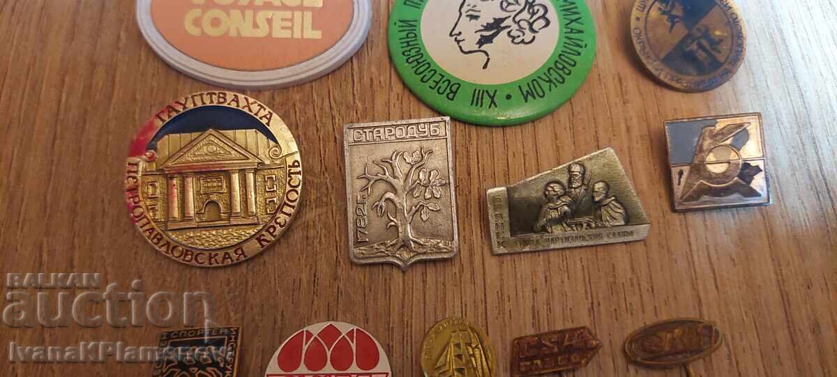 Auction  Collector's Badges, 12 Pieces