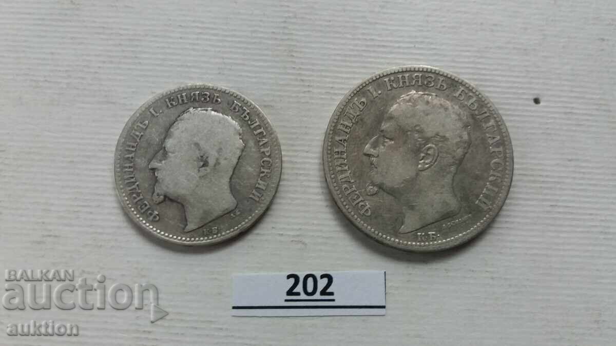 Delivery of LOT OF 1 AND 2 LEVA FROM 1891 SILVER FERDINAND