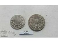 LOT OF 1 AND 2 LEVA FROM 1891 SILVER FERDINAND