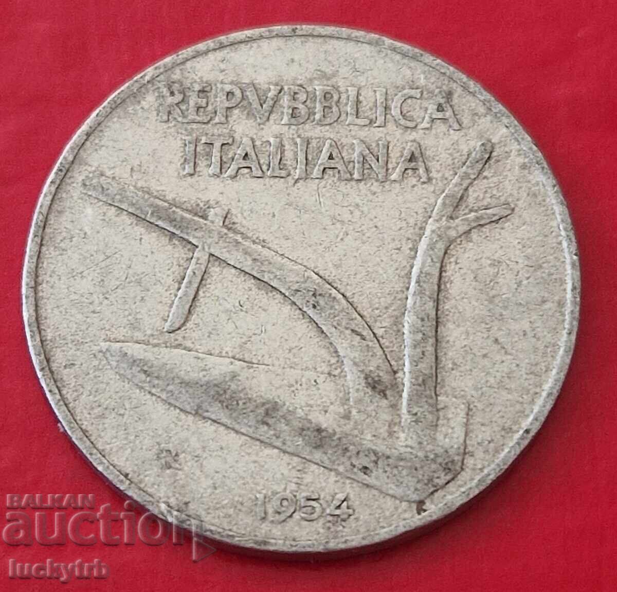 10 лири 1954 - Италия с цена € 0.30 | 0.59 лв.