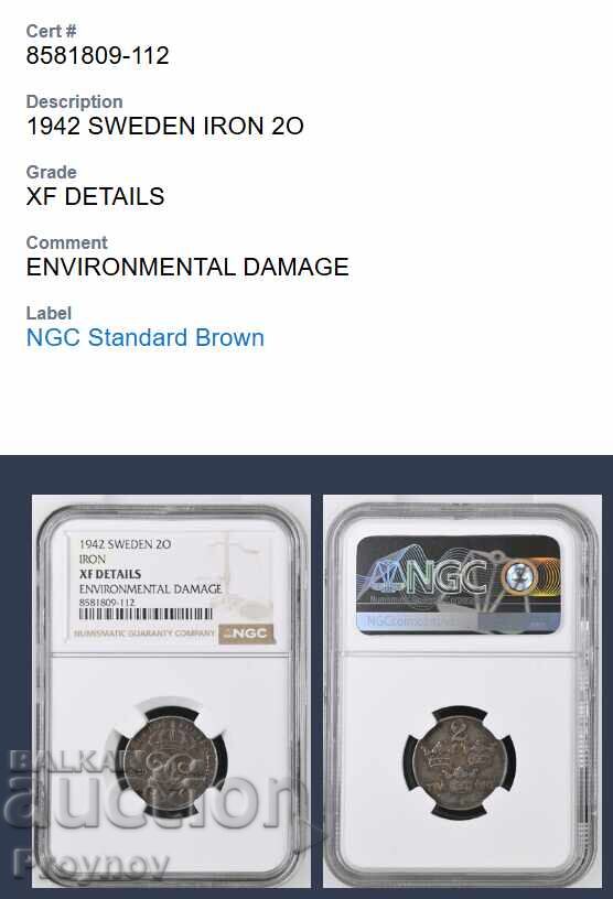 Livrarea 1942 SUEDIA FIER 2O- EROARE DE BĂTĂIE Livrarea 1942 SUEDIA FIER 2O- EROARE DE BĂTĂIE