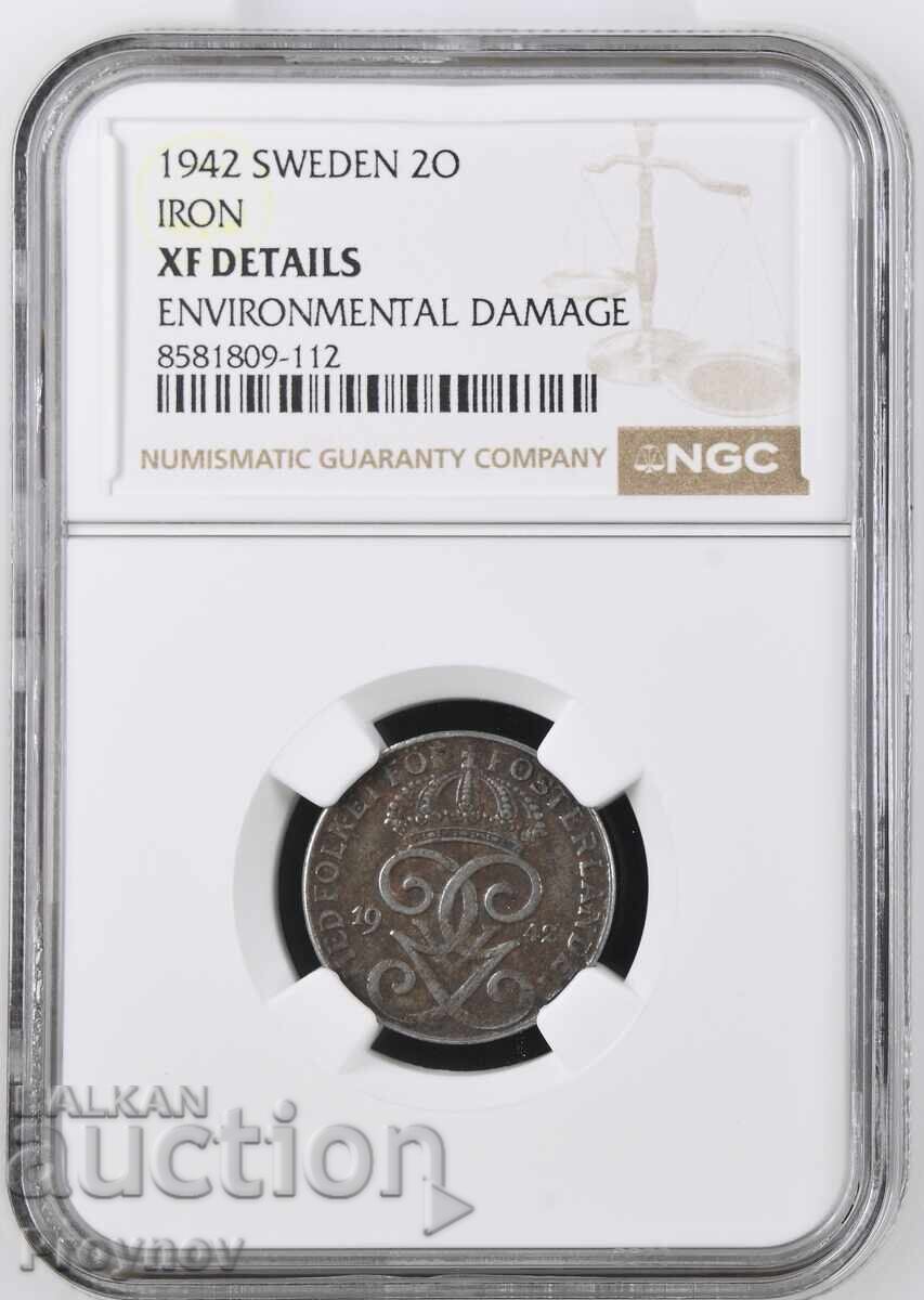 1942 SUEDIA FIER 2O- EROARE DE BĂTĂIE 1942 SUEDIA FIER 2O- EROARE DE BĂTĂIE