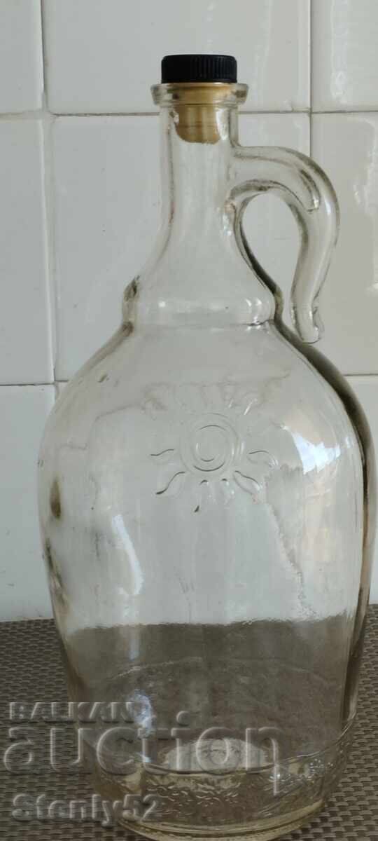 Old thick glass demijohn - 2 liters