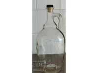 Damigeană veche din sticlă groasă - 2 litri
