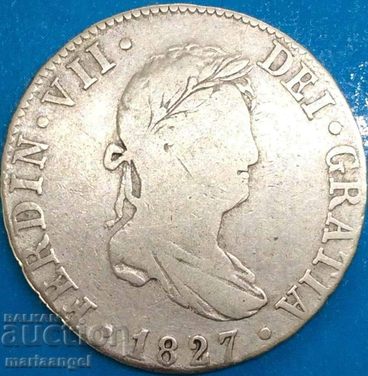 Δημοπρασία Ισπανία 2 reales 1827 Ferdinand VII 27mm ασήμι - σπάνιο Δημοπρασία Ισπανία 2 reales 1827 Ferdinand VII 27mm ασήμι - σπάνιο