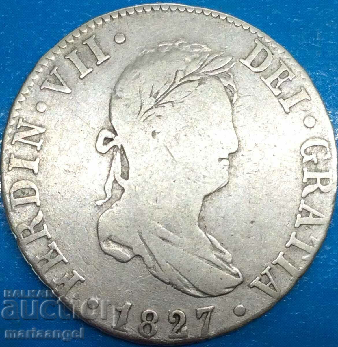 Ισπανία 2 reales 1827 Ferdinand VII 27mm ασήμι - σπάνιο - 6 Ισπανία 2 reales 1827 Ferdinand VII 27mm ασήμι - σπάνιο - 6