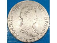 Ισπανία 2 reales 1827 Ferdinand VII 27mm ασήμι - σπάνιο