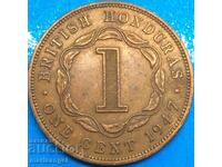 1 Cent 1947 British Honduras George VI Bronze - Rare