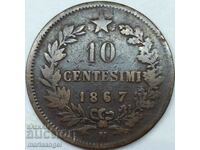 10 centesimi 1867 Italia 30mm N - Napoli Victor Emmanuel