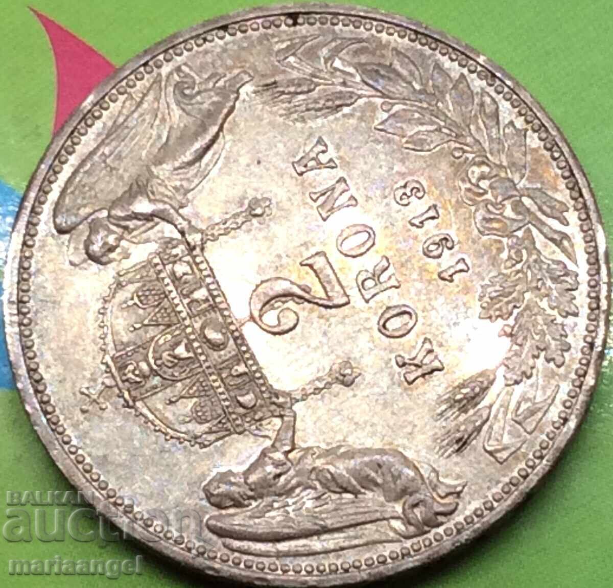 Delivery of 2 crowns 1913 Hungary Franz Joseph I 1848-1916 silver