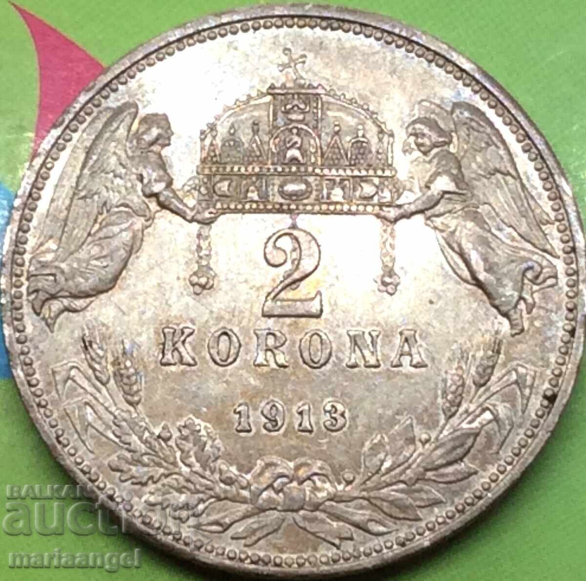 2 crowns 1913 Hungary Franz Joseph I 1848-1916 silver - 5