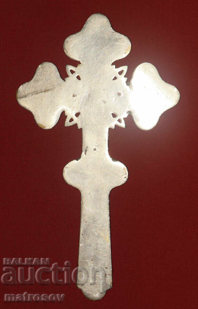 Metal cross with brass details, cross, crucifix - 5