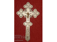 Cruce metalică cu detalii din alamă, cruce, crucifix