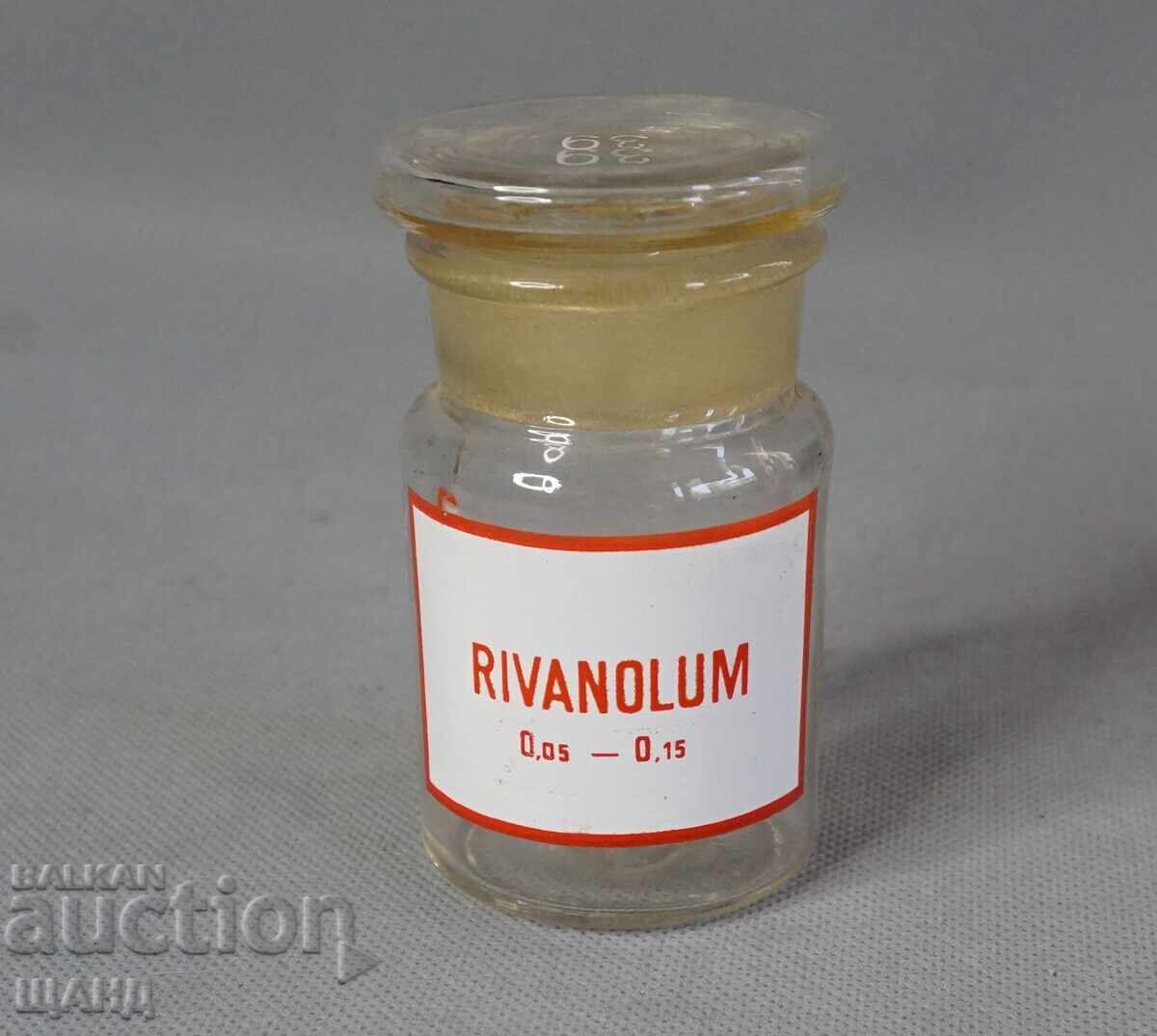 Sticlă veche de farmacie din sticlă borcan farmacie RIVANOLUM