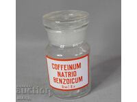 Sticlă farmaceutică veche de sticlă borcan farmacie COFEINUM